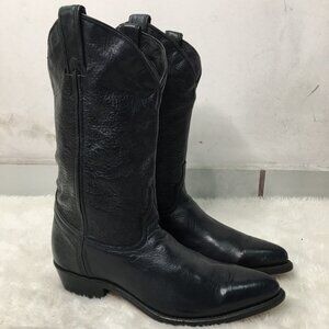 Code West Women's Black Leather Cowboy Cowgirl Western  Boots Size 7 1/2